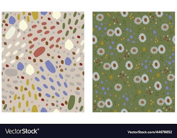 set of two abstract floral patterns