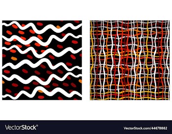 set of two abstract patterns in black white and