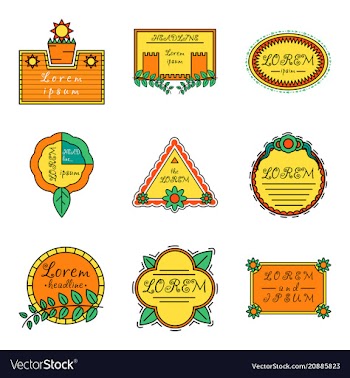 Set of typography vintage label in spring flower vector image