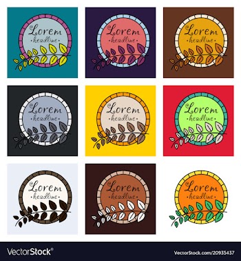 Set of typography vintage label in spring flower vector image