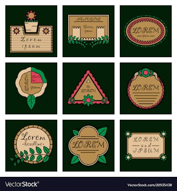 Set of typography vintage label in spring flower vector image