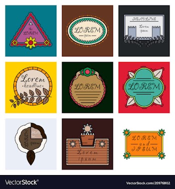 Set of typography vintage label in spring flower vector image