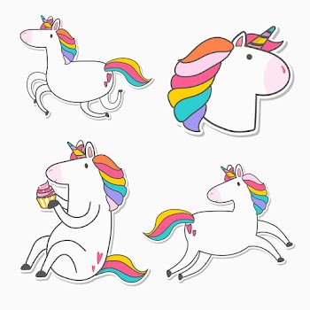 Set of unicorn stickers vector | Free stock vector - 515534