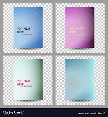 Set of unique artistic summer card with bright vector image