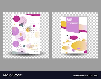 Set of unique artistic summer card with bright vector image