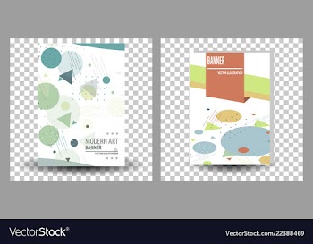 Set of unique artistic summer card with bright vector image