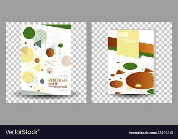 Set of unique artistic summer card with bright vector image