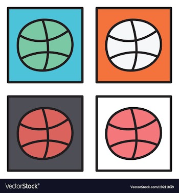 Set of unusual look dribbble social media icon vector image