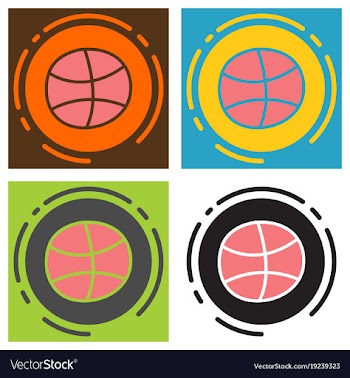 Set of unusual look dribbble social media icon vector image