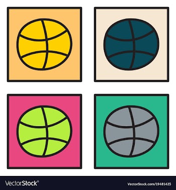 Set of unusual look dribbble social media icon vector image