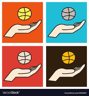 Set of unusual look dribbble social media icon vector image