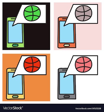 Set of unusual look dribbble social media icon vector image