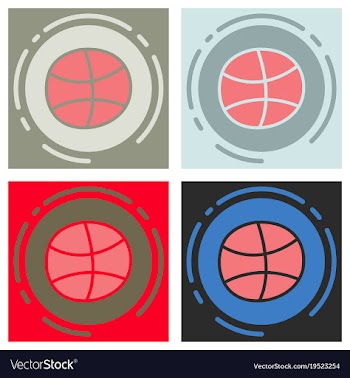 Set of unusual look dribbble social media icon vector image