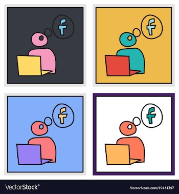 Set of unusual look facebook logotype social vector image