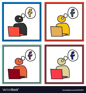 Set of unusual look facebook logotype social vector image