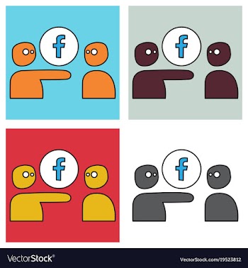 Set of unusual look facebook logotype social vector image