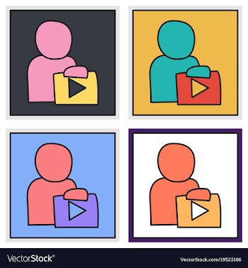 Set of unusual look play logo icon buttonyoutube vector image