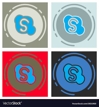 Set of unusual look skype logo vector image