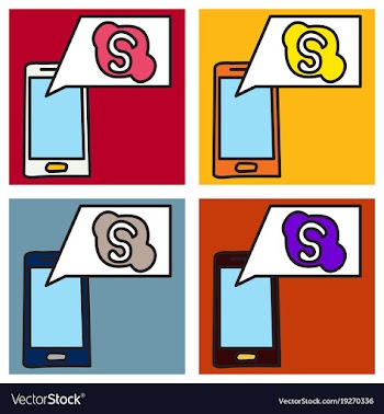 Set of unusual look skype logo vector image