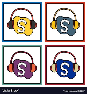 Set of unusual look skype logo vector image