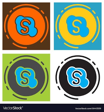Set of unusual look skype logo vector image