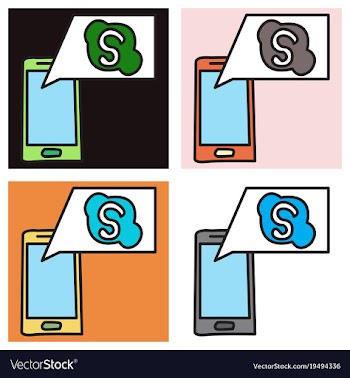 Set of unusual look skype logo vector image