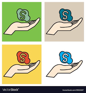 Set of unusual look skype logo vector image