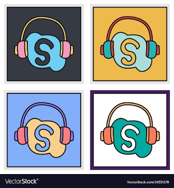 Set of unusual look skype logo vector image