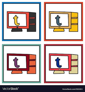 Set of unusual look tumblr social media icons vector image