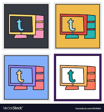 Set of unusual look tumblr social media icons vector image