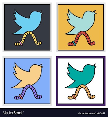 Set of unusual look tweet bird logotwitter icon vector image