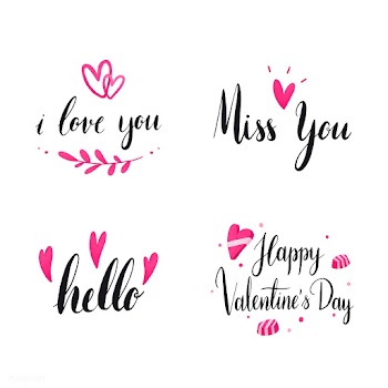 Set of valentines day typography vector | Free stock vector - 511760