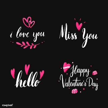 Set of valentines day typography vector | Free stock vector - 511761