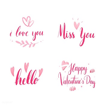 Set of valentines day typography vector | Free stock vector - 511764