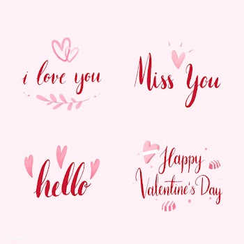 Set of valentines day typography vector | Free stock vector - 511765