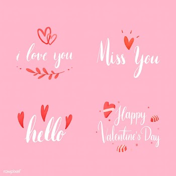 Set of valentines day typography vector | Free stock vector - 511770