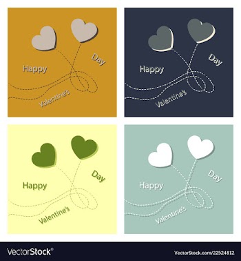 Set of valentines day vintage lettering background vector image