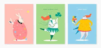 Set of various holiday characters illustratio.. | Free stock vector - 457354