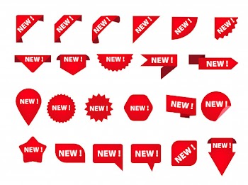 Set of various tags with new inscription Free Vector