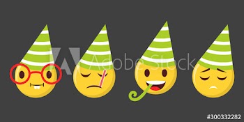 Set of vector illustration of funny emoji