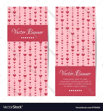  					Set of vertical banners cards with hearts vector image														