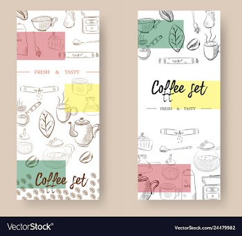 Set of vertical banners with graphic design vector image