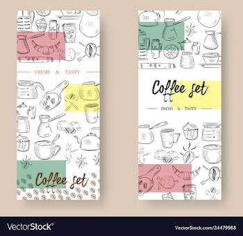 Set of vertical banners with graphic design vector image
