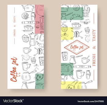 Set of vertical banners with graphic design vector image