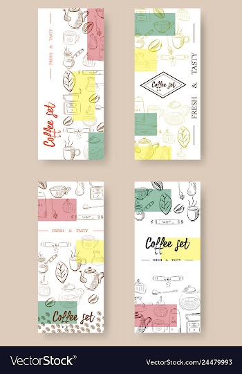 Set of vertical banners with graphic design vector image