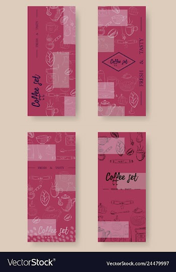 Set of vertical banners with graphic design vector image