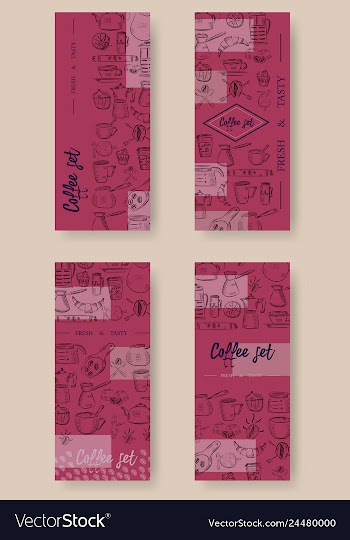 Set of vertical banners with graphic design vector image