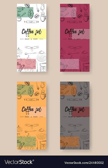 Set of vertical banners with graphic design vector image