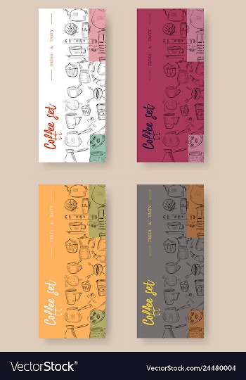 Set of vertical banners with graphic design vector image