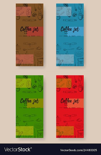Set of vertical banners with graphic design vector image